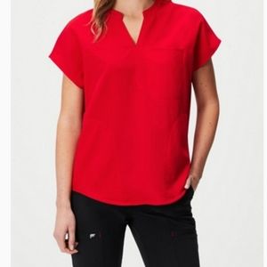 Fabletics Evolve Scrub Top Size Large Red